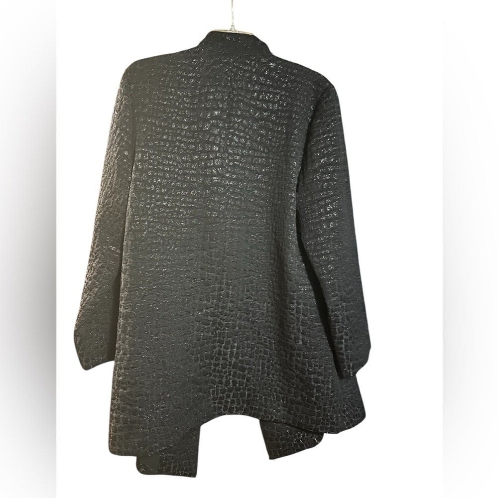 Chico's Black Blazer with Textured Pattern - Picture 2 of 5